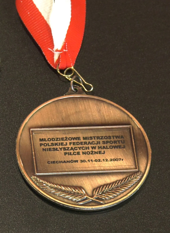 Medal: youth championship of the Polish federation of deaf sports in indoor soccer