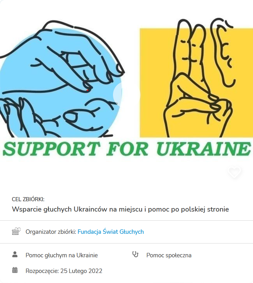 grafika z kampani zbierania funduszy dla głuchych z Ukrainy https://www.siepomaga.pl/glusi-na-ukrainie